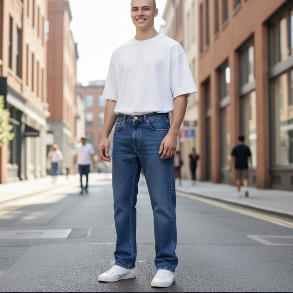 Levi's 505 regular Classic relaxed fit high Rise blue denim jeans. W36 L29